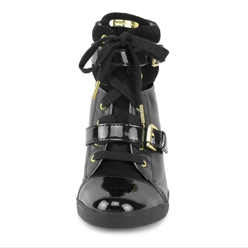 Michael Michael Kors Skid Wedge Black Boot 9.5 M - Picture 4 of 15